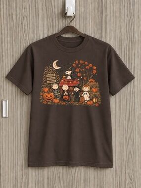 Snoopy Peanuts Halloween Graphic Dark Chocolate Tee